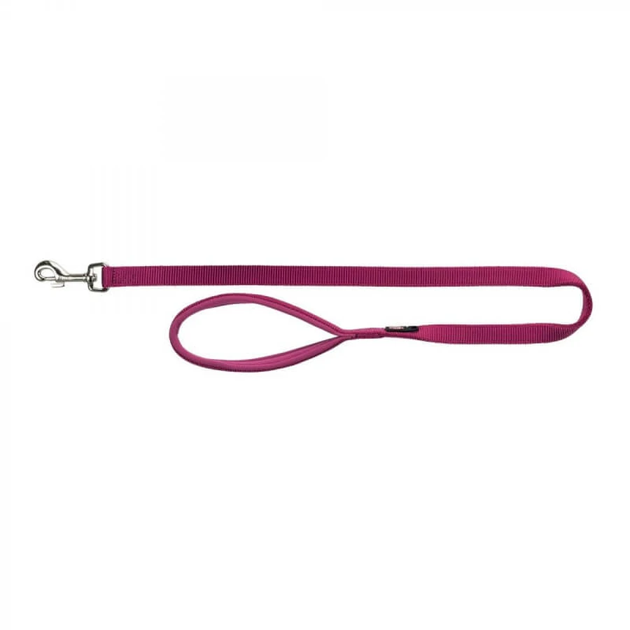 Trixie (Тріксі) Premium Leash - Повідець нейлоновий з неопреновою петлею; 1,0х120 см (Яскраво-рожевий): ціни та характеристики