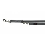 Trixie (Трикси) Premium Adjustable Leash 3 stage - Поводок-перестежка для собак c 3-мя этапами регулировки; 2х200 см (Графитовый)