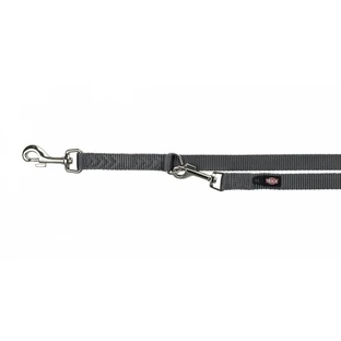 Trixie (Трикси) Premium Adjustable Leash 3 stage - Поводок-перестежка для собак c 3-мя этапами регулировки; 2х200 см (Графитовый)