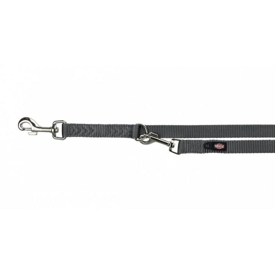 Trixie (Трикси) Premium Adjustable Leash 3 stage - Поводок-перестежка для собак c 3-мя этапами регулировки; 2х200 см (Графитовый): цены и характеристики