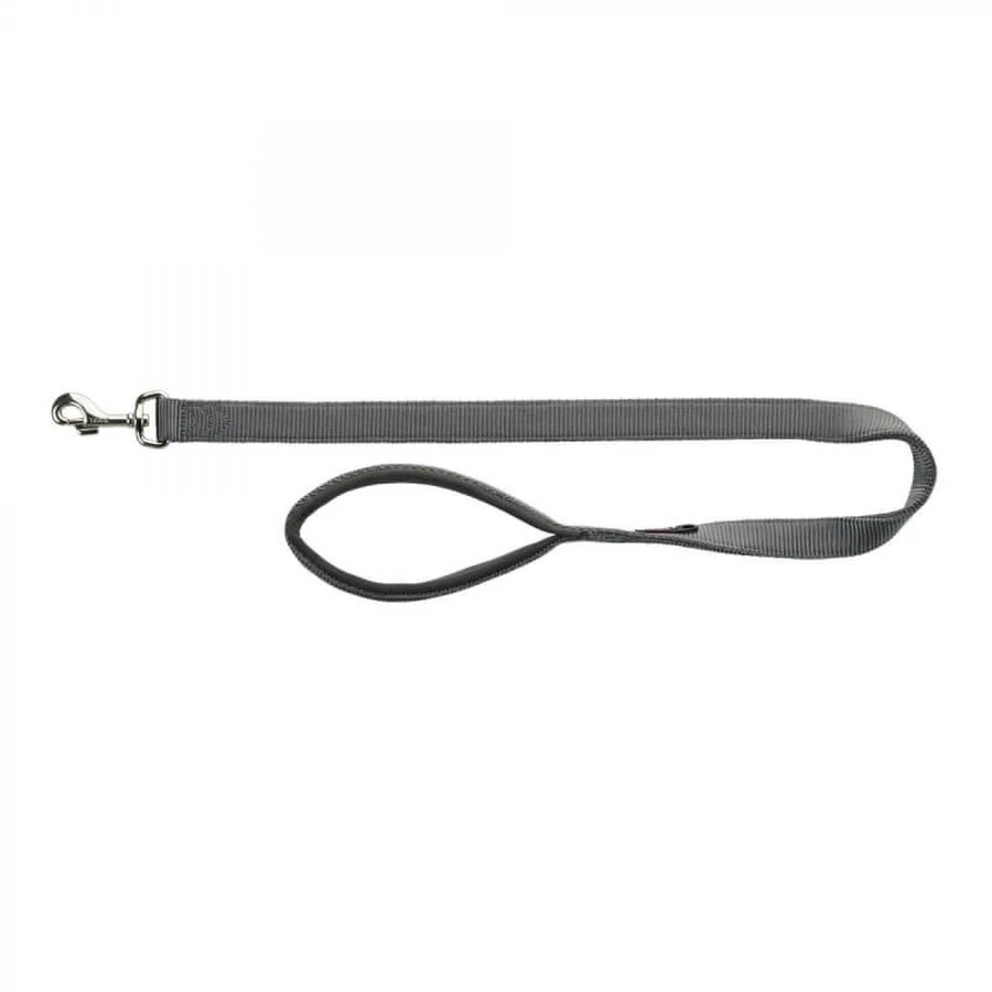Trixie (Тріксі) Premium Leash - Повідець нейлоновий з неопреновою петлею; 2,5х100 см (Графітовий): ціни та характеристики