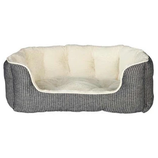 Trixie (Трикси) Davin Bed - Уютный лежак в полоску для собак и кошек; 50х40 см (Серый / Бежевый)