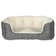 Trixie (Трикси) Davin Bed - Уютный лежак в полоску для собак и кошек; 50х40 см (Серый / Бежевый)