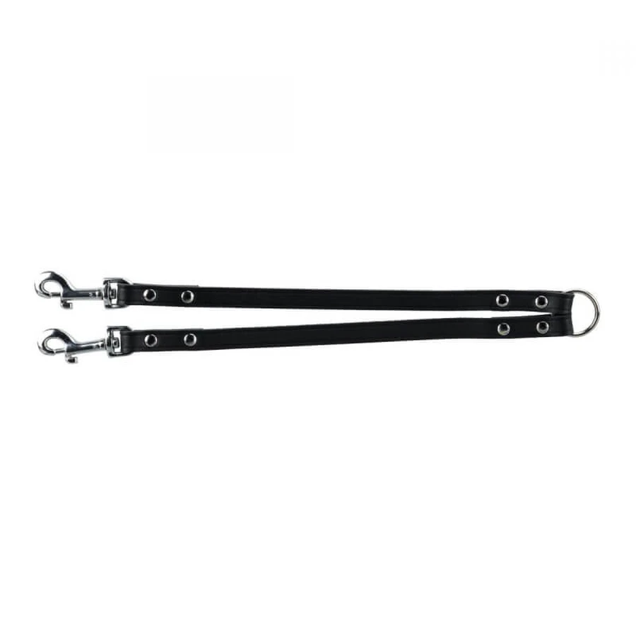 Trixie (Трикси) Basic Leather Leash - Поводок-сворка для двух собак; 1,3х30 см (Черный): цены и характеристики