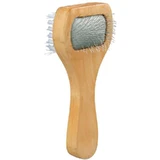 Trixie (Трикси) Soft Brush, double sided - Щетка-пуходерка двусторонняя с мягкой щетиной; 6x13 см (Светлое дерево)