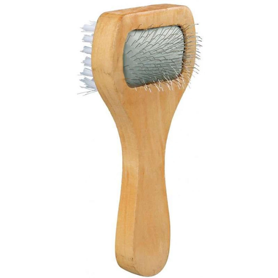 Trixie (Трикси) Soft Brush, double sided - Щетка-пуходерка двусторонняя с мягкой щетиной; 6x13 см (Светлое дерево): цены и характеристики