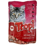 Tropi (Тропі) Pouch for Cat Beef in Gravy - Вологий корм з яловичиною для котів (шматочки у соусі); 100 г