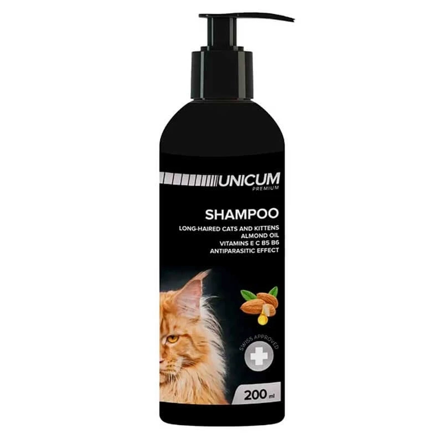 Unicum (Унікум) Premium Long-Haired cats and kittens - Вітамінний шампунь з протипаразитарним ефектом для довгошерстих котів та кошенят; 200 мл Sale!: ціни та характеристики