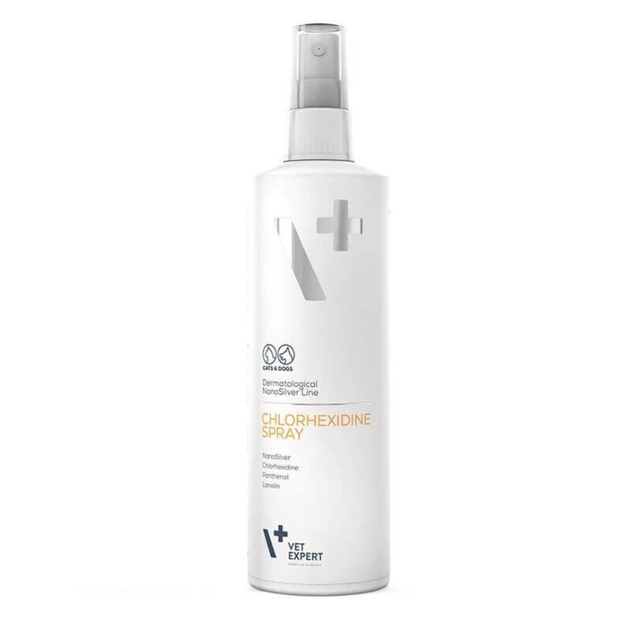 VetExpert (ВетЕксперт) DSL Chlorhexidine Nanosilver Spray - Розчин для з хлоргексидином і наносілвером для місцевого застосування у собак і кішок з ураженнями шкіри; 100 мл: ціни та характеристики