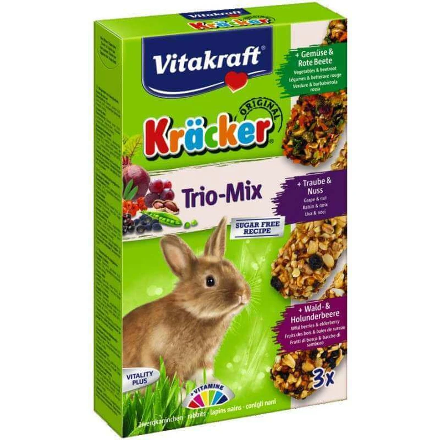 Vitakraft (Вітакрафт) Kracker Trio Mix - Крекери для кроликів з овочами, горіхами і ягодами; 3 шт./уп.: ціни та характеристики