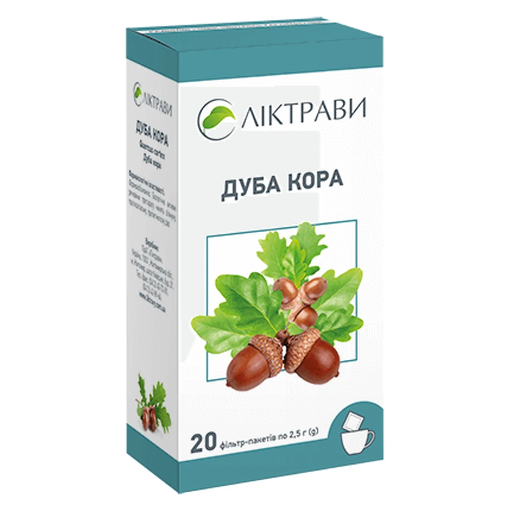 Дуба кора 2,5 г фильтр-пакет, с внутр. пакетом №20: цены и характеристики