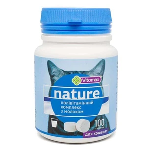 Vitomax (Витомакс) Nature - Поливитаминный комплекс для котов с молоком; 100 шт. Sale!