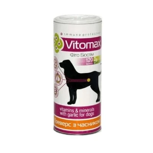Vitomax (Витомакс) Витамины Бреверс с пивными дрожжами и чесноком для собак; 120 таб.