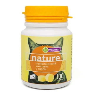 Vitomax (Вітомакс) Nature - Полівітамінний комплекс для котів з сиром; 100 шт.