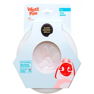 West Paw (Вест Пау) Zisc Flying Disc - Іграшка фрісбі для собак; 17 см (светящаяся) (Білий)