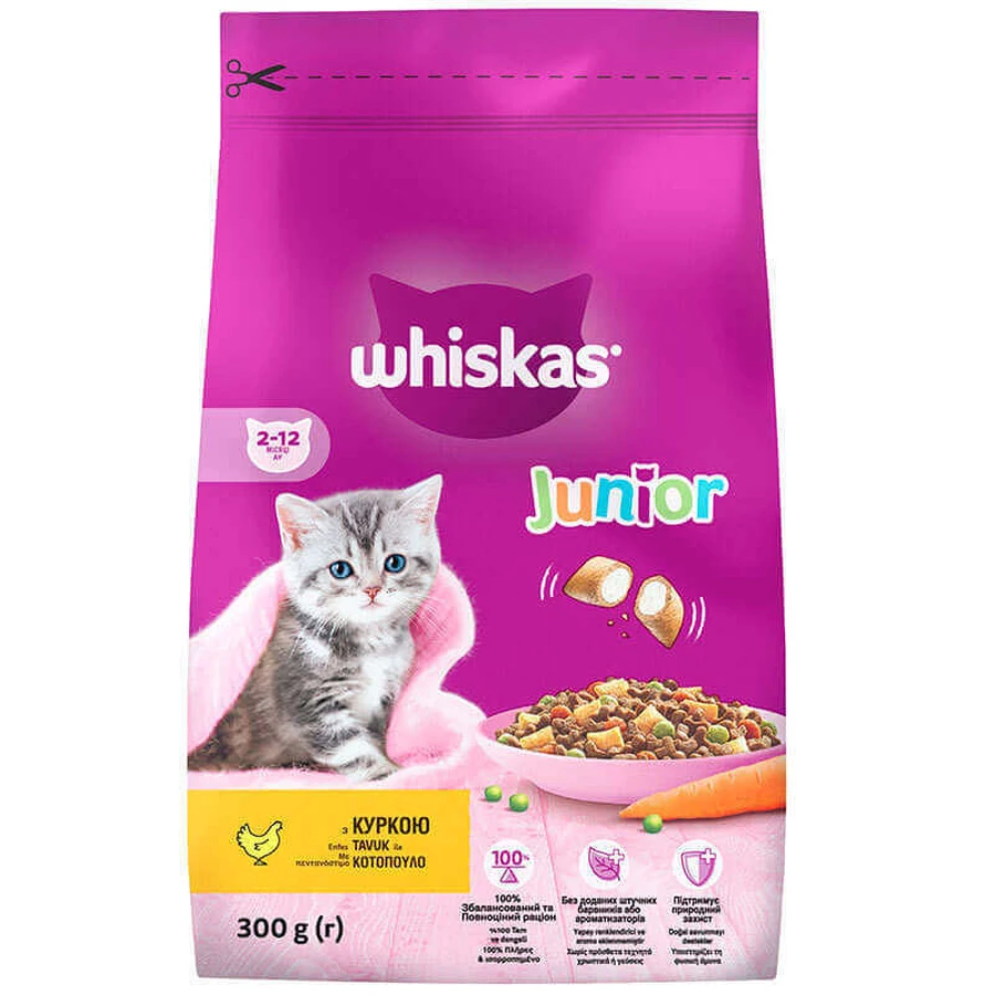 Whiskas (Віскас) - Сухий корм з куркою для кошенят; 300 г: ціни та характеристики