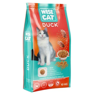 Wise Cat Duck - Сухой полноценный корм с уткой для взрослых кошек; 10 кг