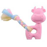 WOGY - Игрушка Коровка с пищалкой для собак маленьких и средних пород; 10,7х6,5х3,5 см (Цвета в ассортименте)