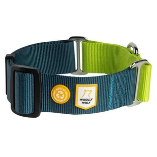 Woolly Wolf Color Block Martingale Collar Deep Teal - Нашийник широкий для собак малих, середніх та великих порід; M / 30-43 см