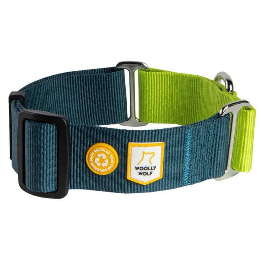 Woolly Wolf Color Block Martingale Collar Deep Teal - Нашийник широкий для собак малих, середніх та великих порід; L / 40-59 см: ціни та характеристики