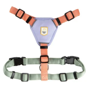 Woolly Wolf Color Block Harness Salmon Pink Mix - Шлейка анатомическая для собак маленьких и средних пород; XXS / 28-37х36-48 см