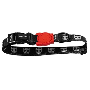Zee.Dog Scull 2.0 - Ошейник с принтом Череп для собак; L / 2,5х45-69,8 см (Черный / Красный)