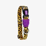 Zee.Dog Honey - Ошейник с леопардовим принтом для собак; M / 2х36,8-52,8 см (Жёлто-чёрный)