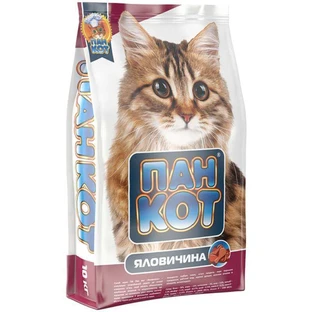 Пан Кот ЯЛОВИЧИНА - Сухий корм для дорослих котів і кішок з яловичиною; 10 кг