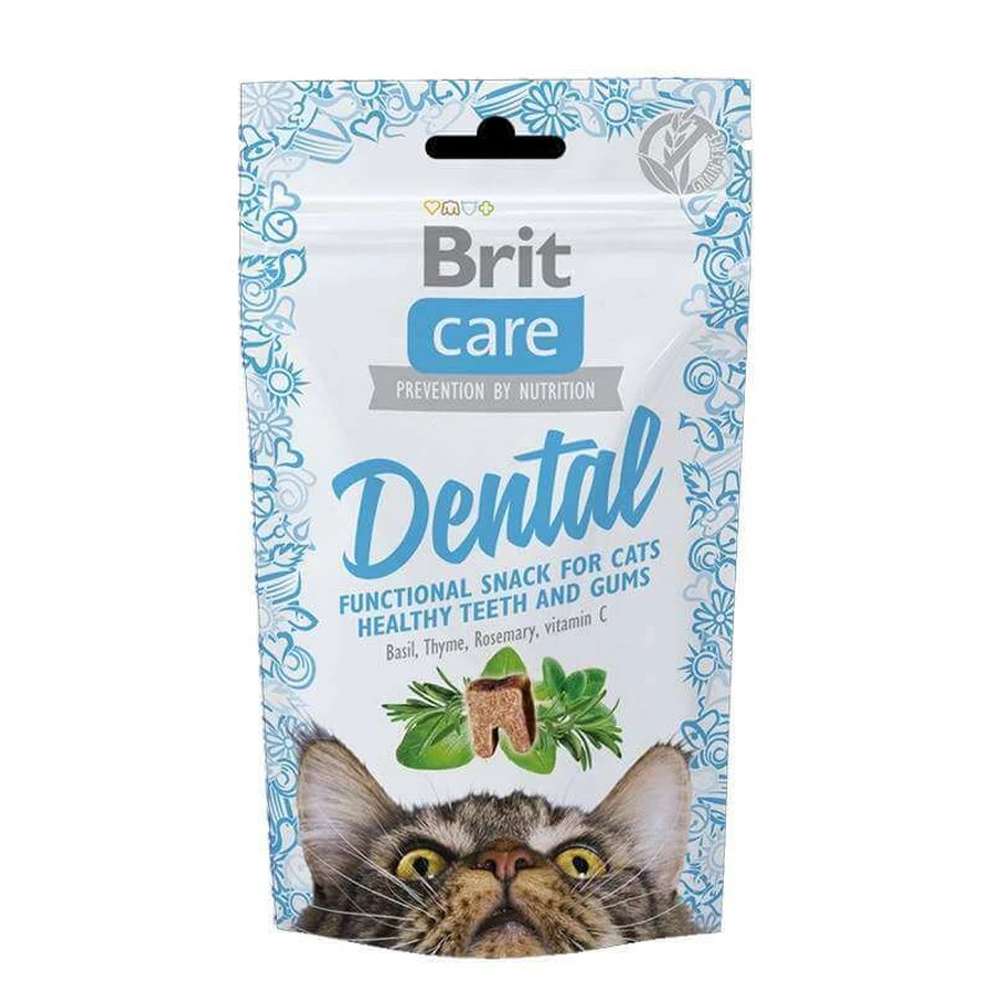 Brit Care Cat Functional Snack Dental – Функціональні ласощі з індичкою для здорових зубів і ясен у дорослих котів; 50 г: ціни та характеристики