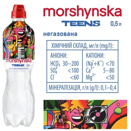 Вода мінеральна Моршинська Teens Спорт негазована, 0,5 л: ціни та характеристики