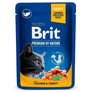 Brit Premium Cat Pouches with Salmon&Trout - Пауч с лососем и форелью для кошек; 100 г