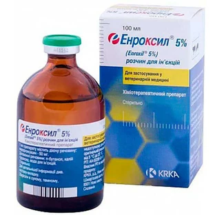 Enroxil (Енроксіл) by KRKA 5% - Антибактеріальний препарат Енроксіл 5% (розчин для інamp;'єкцій); 100 мл