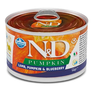 Farmina (Фармина) N&D Pumpkin GF Adult Mini Lamb, Pumpkin & Blueberry – Беззерновой консервированный корм с ягненком, тыквой и черникой для взрослых собак мелких пород; 140 г