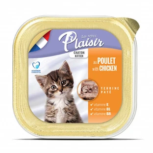 Plaisir (Плезир) Kitten Chicken&Milk Terrine - Полнорационный влажный корм с курицей и молоком для котят (террин); 100 г