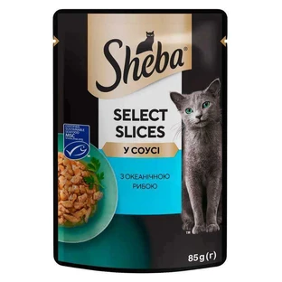 Sheba (Шеба) Black&Gold Select Slices - Влажный корм с океанической рыбой для котов (кусочки в соусе); 85 г