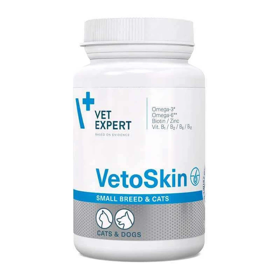 VetExpert (ВетЭксперт) VetoSkin Small breedamp;cat - Харчова добавка для здоров'я шкіри та шерсті котів і собак дрібних порід; 60 шт./уп.: ціни та характеристики