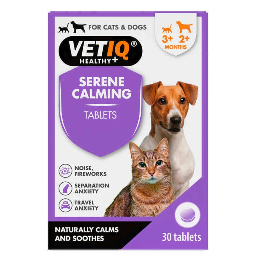 VetIQ Serene Calming Cats amp; Dogs - Заспокійливі пігулки для гіперактивних, нервових собак та котів; 30 шт.: ціни та характеристики