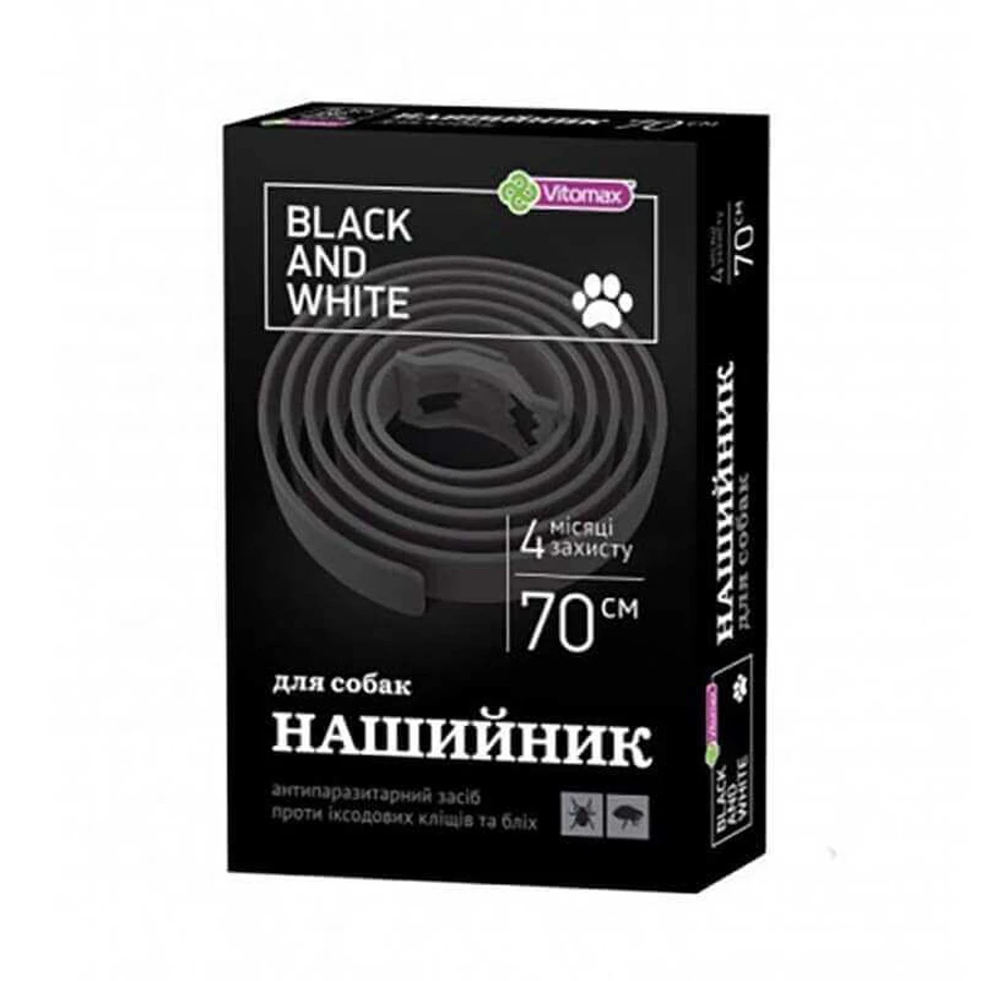 Vitomax (Витомакс) Black&White - Противопаразитарный ошейник против блох и клещей для собак; 70 см: цены и характеристики