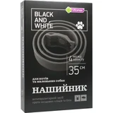 Нашийник Vitomax Black and White проти бліх і кліщів для котів і маленьких собак, чорний, 35 см 