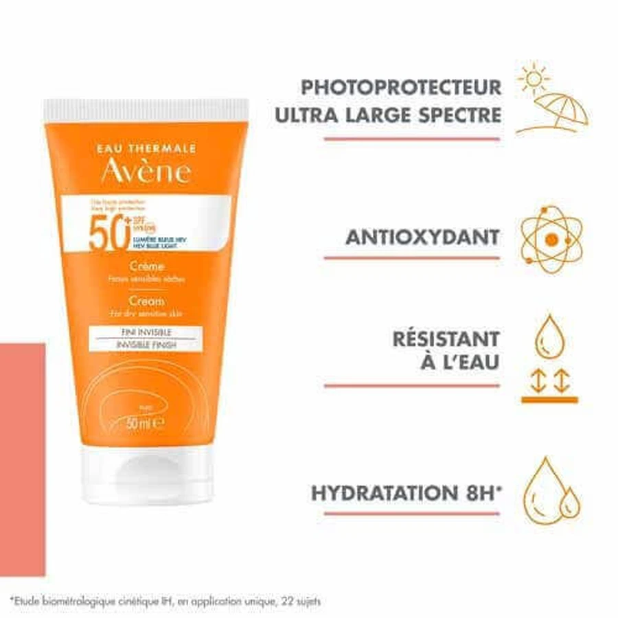 Avène Solari Крем 50+ УФ-лучи и синий свет для чувствительной и сухой кожи 50 мл: цены и характеристики