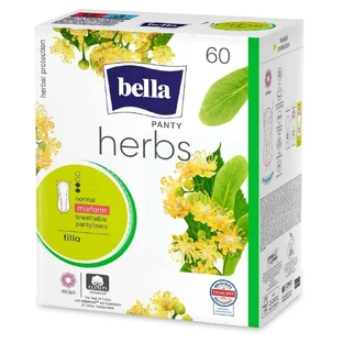 Ежедневные впитывающие прокладки с экстрактом цветков липы Panty Herbs, 60 штук, Bella