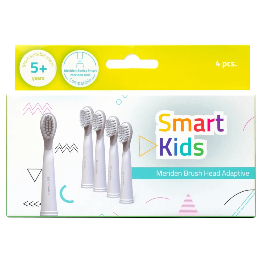 Meriden Smart Kids Adaptive, сменные насадки для звуковой зубной щетки для детей, от 5 лет, 4 шт.: цены и характеристики