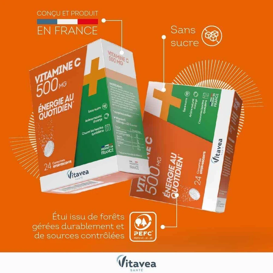 Vitavea Santé Вітаміни C 500 мг Daily Energy x24 шипучі таблетки: ціни та характеристики