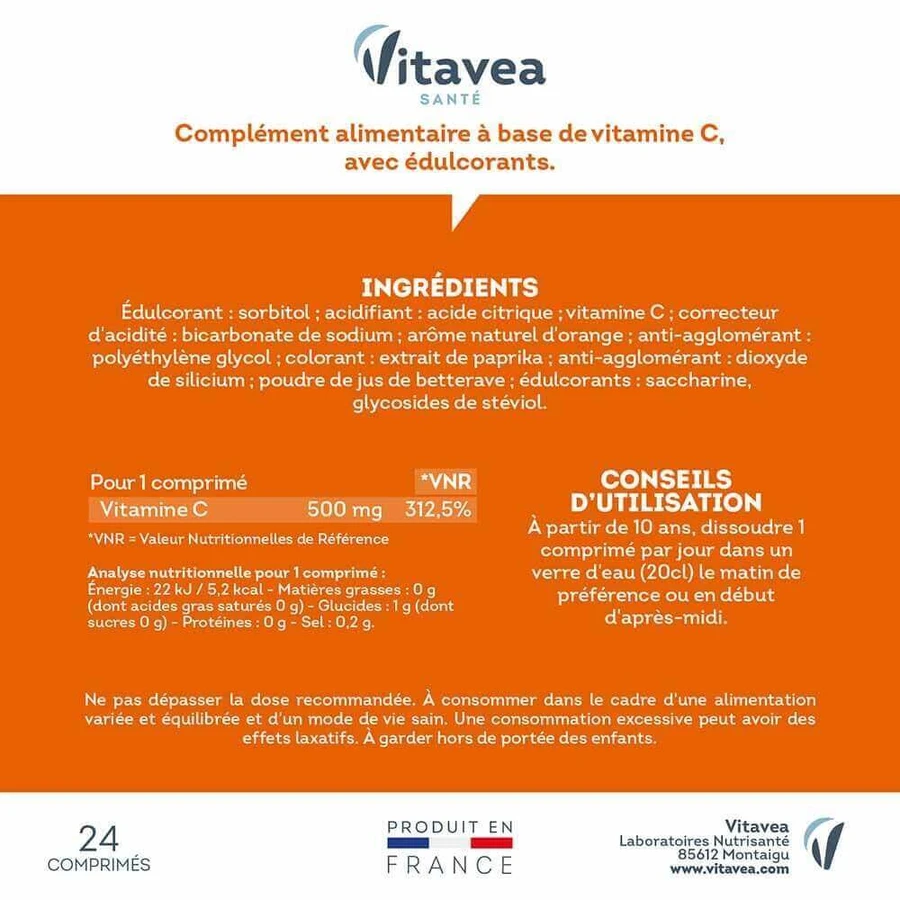 Vitavea Santé Вітаміни C 500 мг Daily Energy x24 шипучі таблетки: ціни та характеристики