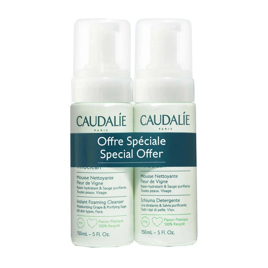 Caudalie Vinoclean Пінка для вмивання обличчя 2х150мл: ціни та характеристики