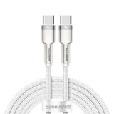 Кабель Baseus Cafule Series Metal Data USB-C / USB-C PD QC SCP 100W 5A 1 м - белый