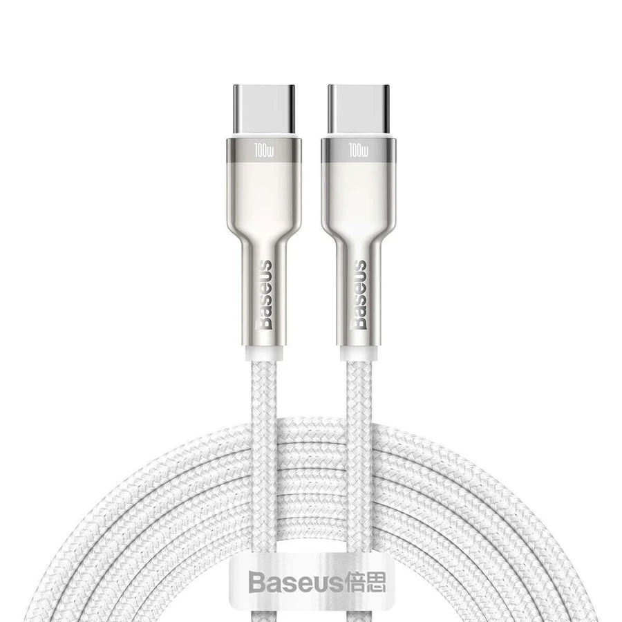 Baseus Cafule Series Metal Data USB-C / USB-C PD QC SCP 100W 5A 1 м кабель - білий: ціни та характеристики