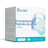 Soineo Стерильные 8-слойные марлевые подушечки 10x10 см x50 пакеты по 2 штуки
