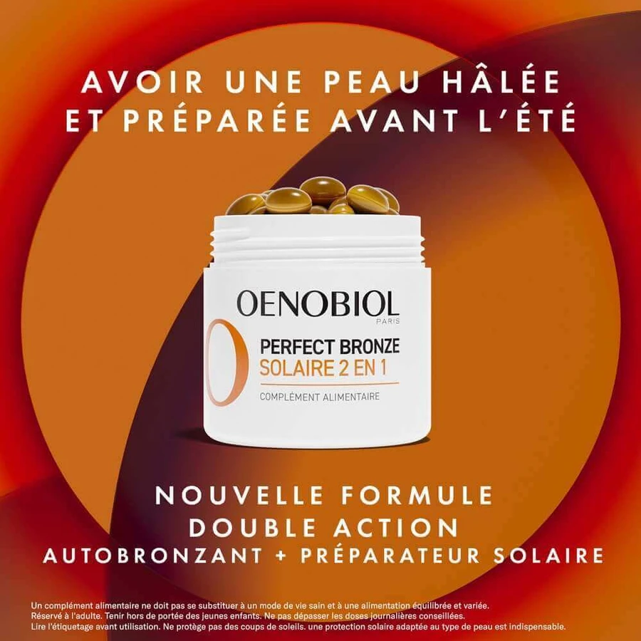 Oenobiol Perfect Bronze I Solari 2 в 1 Самозагар и защита от солнца 60 вегетарианских капсул: цены и характеристики