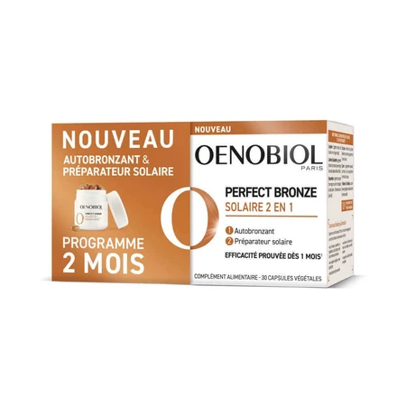 Oenobiol Perfect Bronze I Solari 2 в 1 Самозагар и защита от солнца 60 вегетарианских капсул: цены и характеристики